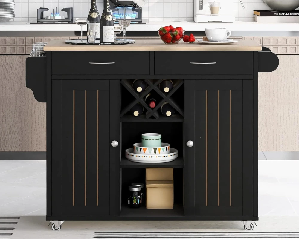 rolling kitchen island cabinet