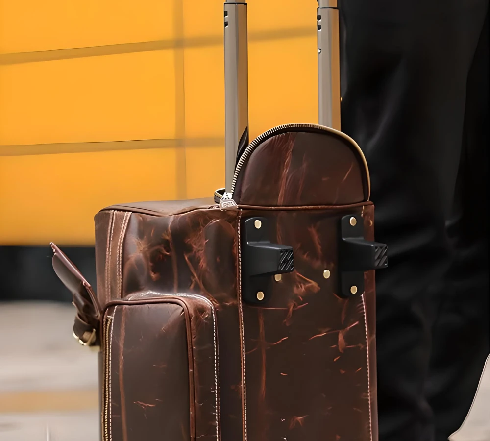 leather duffel carry on